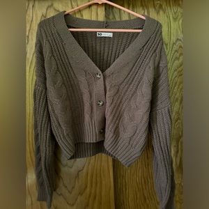 Brown Cropped Cardigan (Medium)